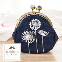 EB49 ชุดอุปกรณ์ปักผ้า Rabbita DIY ครบเซ็ท กระเป๋า Pouch ใส่เหรียญขนาดเล็ก ลายดอกไม้