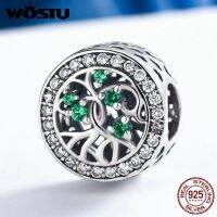 【▼Hot Sales▼】 WYSUYU SHOP Wostu 100% กำไลข้อมือ925เงินสเตอร์ลิงแท้สีเขียวประดับด้วยลูกปัด Cz ใส่ได้พอดีกับ Fic179