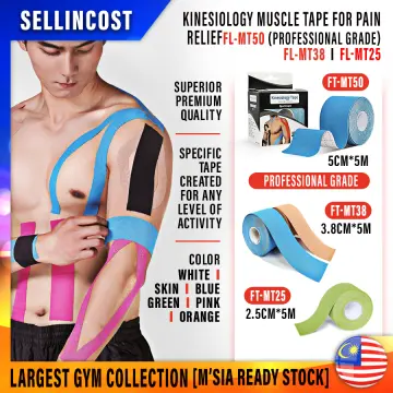 SPORTTAPE Kinesiology Sports Tape - 5m Roll, Physio & Sports Injury Muscle  Tape