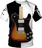 Art Guitar Pattern 3D Print T-Shirt Summer Men O Neck Short Sleeve Casual Tees Tops