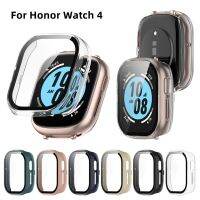 ฝาครอบเครื่องคอมพิวเตอร์แก้วสำหรับ Honor Watch 4ทุกรอบกันชนป้องกันหน้าจอฟิล์มนิรภัยสำหรับ Honor Watch4อุปกรณ์เสริมกรณี