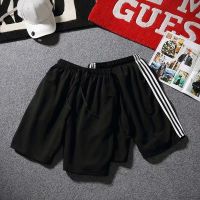 [Junes Denim] Shorts Summer Korean Five-Point INS Harajuku BF Style All-Match R Time Solid Color Classic Large Size Loose Male Female Students Sports C