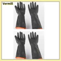 VERMILL 2Pairs แผ่นยางรอง ถุงมือเชื่อมโลหะ สีดำสีดำ 35ซม. ค่ะ อุปกรณ์เสริมการบัดกรี บาร์บีคิวจัดการสัตว์ ถุงมือทำงานถุงมือ การเชื่อมเชื่อม