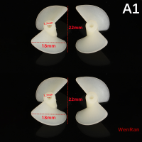 WenRan สกรูเสาไนลอนไฟฟ้า2ใบพัดสีขาวสำหรับเรือบังคับวิทยุรุ่น2มม. D22mm 26มม. CW CCW 2คู่