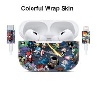 การ์ตูนรูปลอกผิวสำหรับ AirPods Pro 2ป้องกันหน้าจอ3เมตรวัสดุห่อฟิล์มปก2nd ที่สติ๊กเกอร์