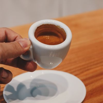 【CW】▣  Nuova Competition Level Esp Espresso SHOT Glass 9mm Thick Ceramics Mug Cup Saucer Sets