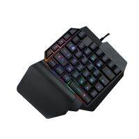 F6 USB Keyboard One-Handed Wired 39 Keys Luminous Gaming Keyboards For Tablet Colorful Ergonomics Gamer Keycap With Hand Rest