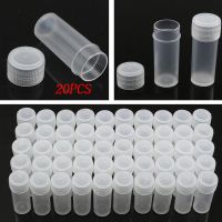 EOCBQI 20PCS 5ml Vial การท่องเที่ยว ที่เก็บยา ภาชนะบรรจุยา ขวดตัวอย่าง ขวดเล็ก ขวดมินิ หลอดทดลอง