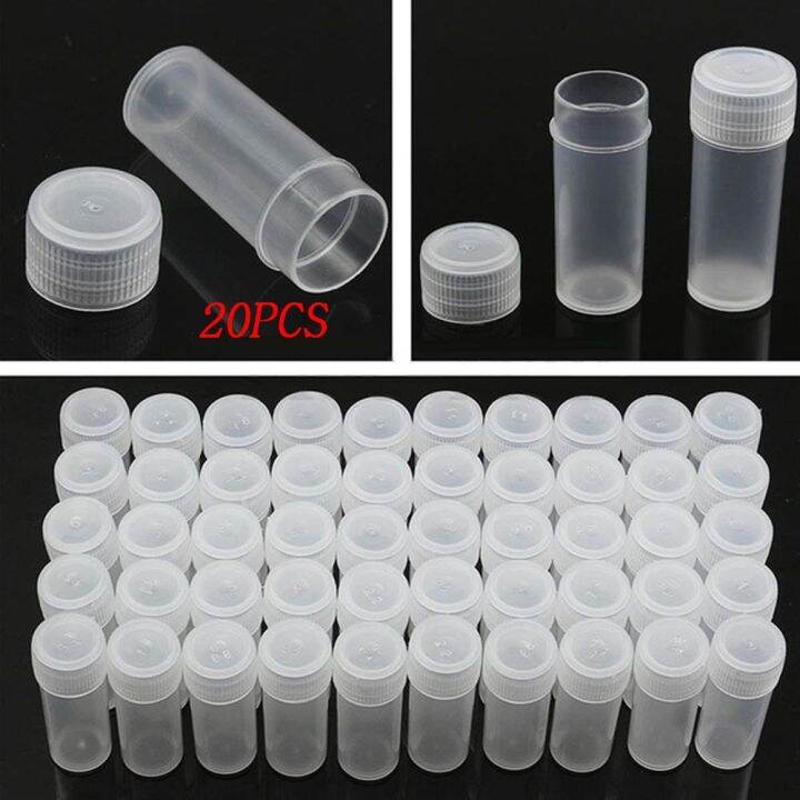 TEWSD Plastic 20PCS Empty Bottles Pill Containers Vial Pill Storage