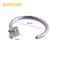 ZNPNXN ต่างหูเจาะ CZ สเตนเลส1ชิ้นต่างหูห่วงเจาะกระดูกอ่อนต่างหู tragus daith rook ห่วงเครื่องประดับร่างกายผู้หญิง