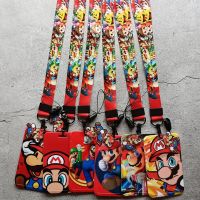 [NEW EXPRESS]﹊✴™ Ready Stock Cartoon Super Mario ID Card Lanyard Multi Function Cardholder Handphone Strap String Student