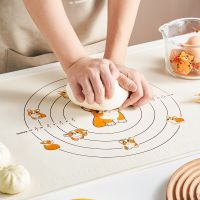 Modern Housewife With Corgi Kneading Mat Food Grade Silicone Rolling Pin Panel Household And Panel Baking Pastry Bread  Cake Cookie Accessories