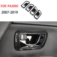 Fit สำหรับ Mitsubishi PAJERO 2007-2019คาร์บอนไฟเบอร์สีประตู Handle Cover Bowl