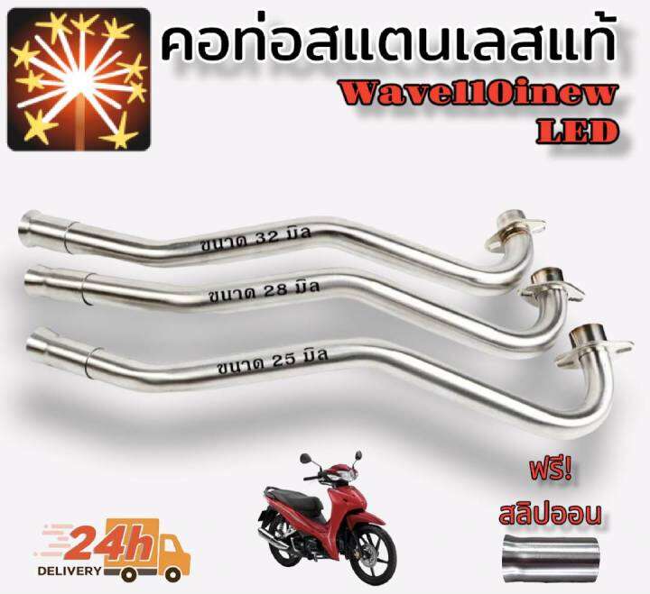 คอท่อ-w110i-new-2021-led-สแตนเลส-แท้-แถมฟรี-สลิปออน-มีโค้ดลดค่าส่ง