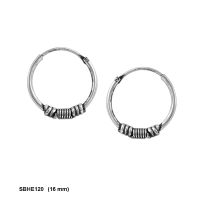 Silver thai 925 sterling silver 16 mm bali hoop earrings