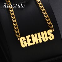 【CC】 Atoztide Personalized 6mm Chain Names Big Pendant Necklace Thick for Men Jewelry