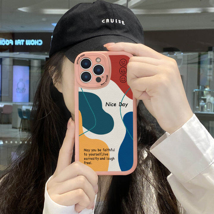 ggk-เคสโทรศัพท์สำหรับ-oppo-reno10-pro-5g-เคสหลังหนังลายการ์ตูนยิ้มได้เคสนิ่มทำจากซิลิโคน-pu-ปกหนัง