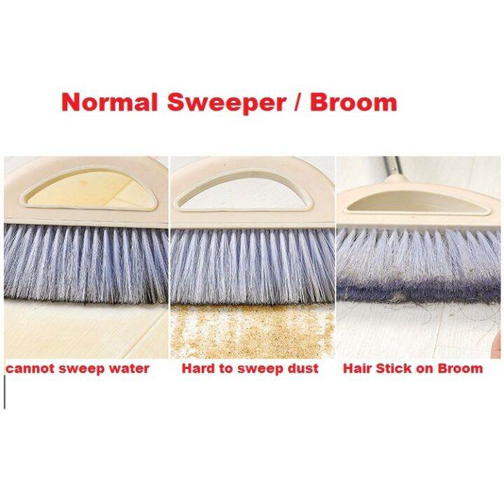 Buy 2 Free 1EVA Floor Sweeper Sweep Dust Hair Water Wiper Broom Mop for