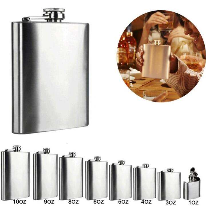 Portable Stainless Steel Hip Flask Alcohol Bottle Travel Whiskey