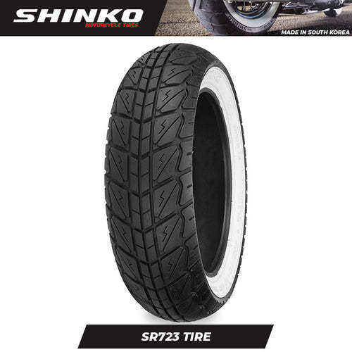 Shinko Motorcycle Tires Scooter SR723 130/7012 WHITE WALL Rear TL