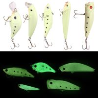 【hot】◙﹉ Whole Noctilucent Bait Crankbait Vib Poppers Fishing Set Weights 7.6-10.3g Lures