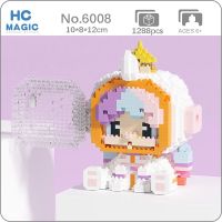 HC 6008 Space Horse Animal Astronaut Helmet Sit Doll 3D Model DIY Mini Diamond Blocks Bricks Building Toy for Children no Box