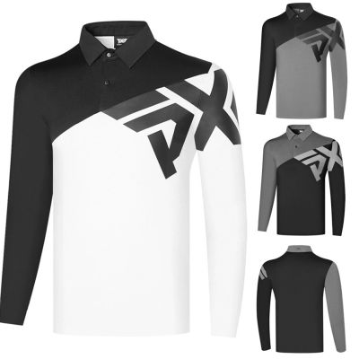 Golf clothing mens jersey sports outdoor long-sleeved T-shirt quick-drying breathable sweat-absorbing casual tide polo shirt SOUTHCAPE PEARLY GATES  Odyssey Malbon W.ANGLE DESCENNTE TaylorMade1 Honma✥✱