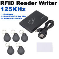 เครื่องอ่านและเขียน RFID Copier 125KHz Cloner Writer Duplicator Programmer Reader + 5 Pcs Key Ring +1 RFID Card T5577 EM4305