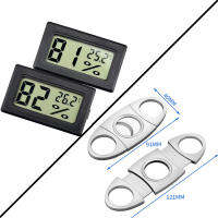 Ciggar Humidor Box Mini Hygrometer Digital LCD Monitor Indoor/Outdoor Humidity Meter +Cigaar Cutter