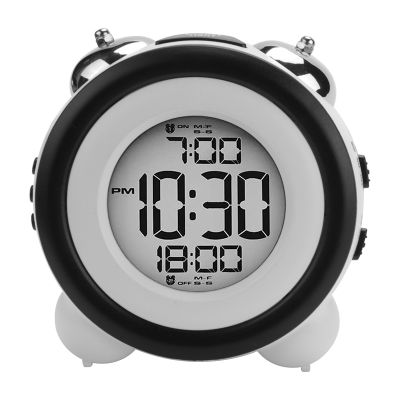 Digital Alarm Clock,Time Date Display Twin Bell Very Loud for Heavy Sleepers Dual Alarm Blue Backlight for Teens