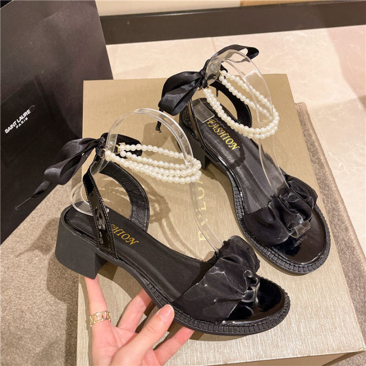 one-mall-plus-2022-รองเท้าแตะแฟชั่นเกาหลีใหม่สไตล์นางฟ้ารองเท้าส้นสูงรองเท้าแตะผู้หญิงฝรั่งเศสระดับไฮเอนด์