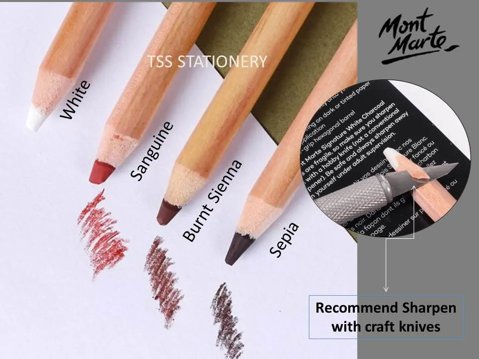 MONT MARTE COLOURED CHARCOAL PENCILS SIGNATURE SET-4