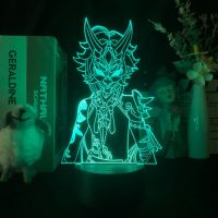 USB Night Stand Night LED Acrylic Kinsen Figure multifunctional 3D Nightlight RGB Color Remote Control Desk Lamp Genshin Impact