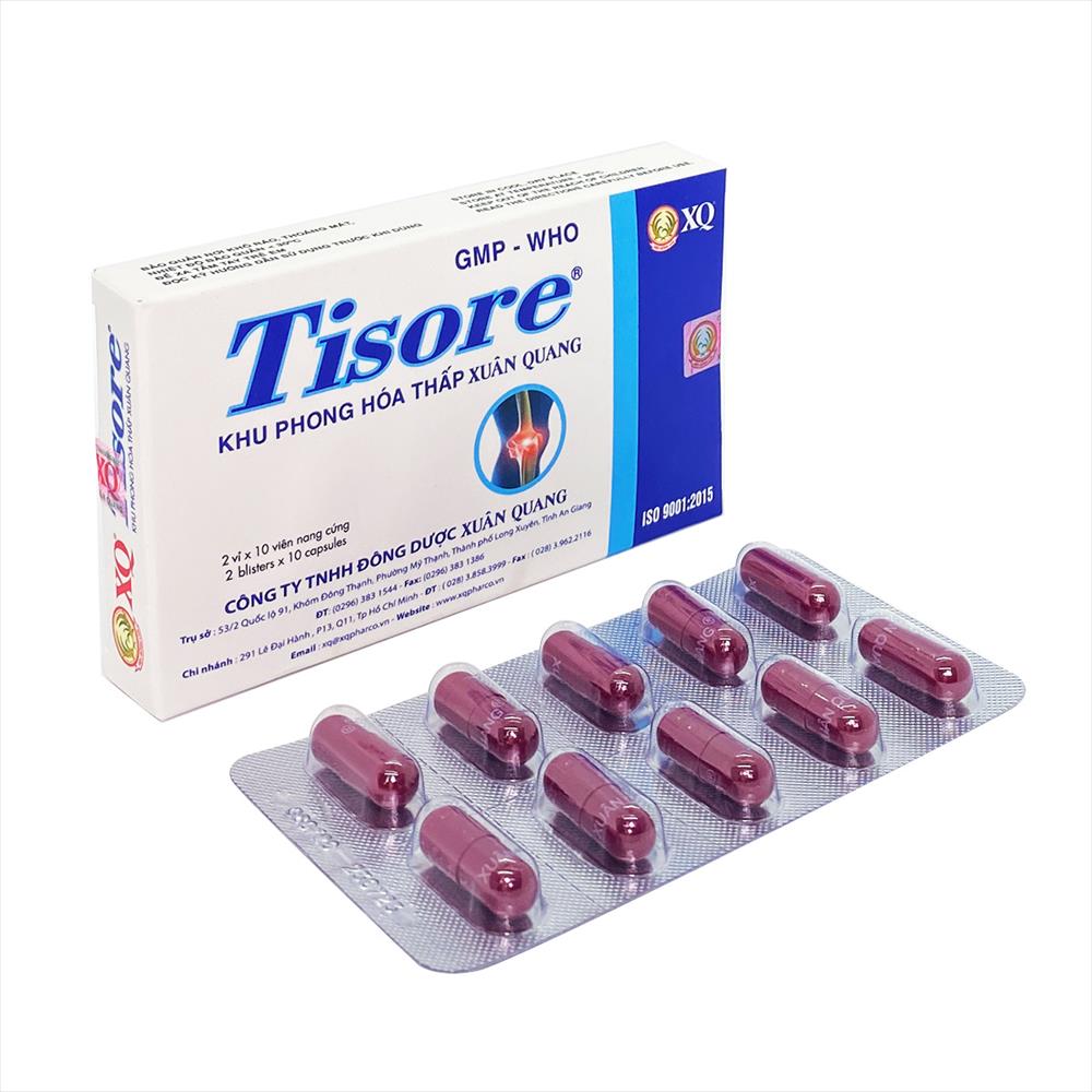 Tisore - hỗ trợ điều trị đau xương khớp hiệu quả từ thành phần thảo dược ( hộp 20 viên)