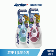 Combo 2 chiếc Bàn chải đánh răng trẻ em 0-2 tuổi Jordan Step 1, Lông siêu