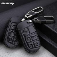 2&amp;5 Buttons Leather Car Key Case For Jeep Renegade Patriot Grand Cherokee Compass For Dodge Journey Chrysler 300C Keychain Ring