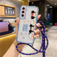 HongYueNuanTongSheBeiYou สายคล้องคอลายการ์ตูนสำหรับเคสโทรศัพท์แบบใส Samsung Galaxy S22 Note20 S21พิเศษ S20 FE A52 A53 5G A32 A22