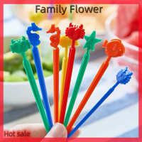 Family Flower Flash Sale 18PCS การ์ตูนผลไม้ส้อม Bento BOX Forks Ocean Style ผลไม้เค้กขนมส้อม