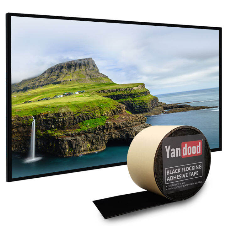Yandood Black Flocking Adhesive Tape Projection Screen Felt Tape Border