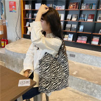 Fashion Tote Bag Canvas Handbag Lady Zebra Pattern Shoulder Bag