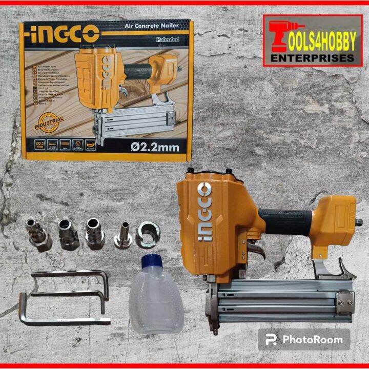 INGCO Pneumatic Concrete Nailer Air Concrete Nail Gun 1864mm 75116Psi
