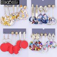 【hot】✣✳┅  acrylic set earrings fashion drop minimalist long kpop simple earring girls wholesale