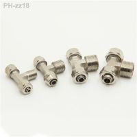 Air Connector Fitting T Shape Tee TF thread 6 8 10 12mm Hose Pipe to 1/8 1/4 3/8 1/2 BSPT Male Thread Pneumatic Coupler