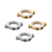 5pcs/lot stainless steel high quality Round Rhinestone Connector for Bracelet Jewelry Making Craft DIY Handmade Findings