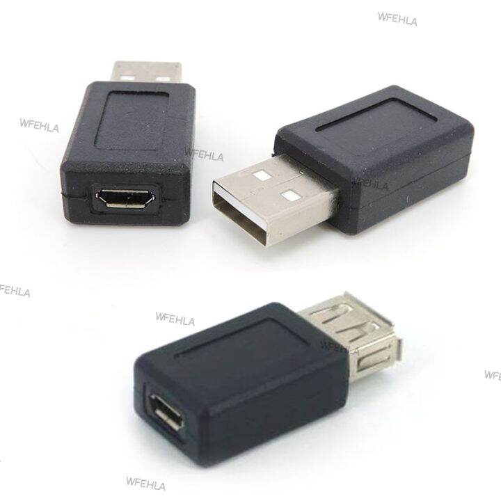 Black USB 2.0 Type A male Female to Micro USB B Female Adapter Plug ...