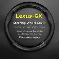 gthrrftdb Non-slip Case For Lexus GX Steering Wheel Cover Genuine Leather Carbon Fiber Fit GX470 GX400 2004 2010 2012 2014 2015