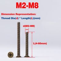 Sekrup kecil kuningan/sekrup kepala Countersunk Phillips/sekrup kepala datar Screw