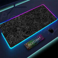 สีดำและสีขาว RGB แผ่นรองเมาส์ยางขนาดใหญ่ Gamer Mousepads LED โต๊ะพรมปูพื้นแผ่นรองเม้าส์ Backlit แผ่นแล็ปท็อปส่องสว่างแป้นพิมพ์เสื่อ