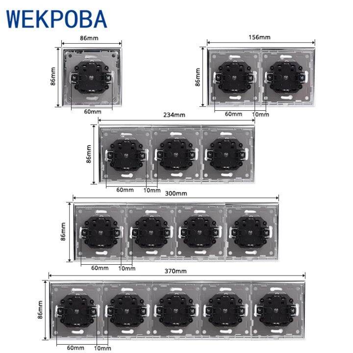 new-popular-wekpoba-d1-series-แผงกระจก-wallfrench-มาตรฐานพร้อมโมดูลชาร์จ-usb-diy-สีขาว