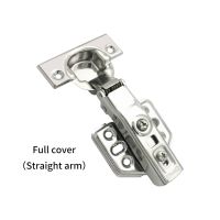 2Pcs Hinge Stainless Steel Hydraulic Cabinet Door Hinges Damper Buffer Soft Close Kitchen Cupboard Furniture Full/Embed